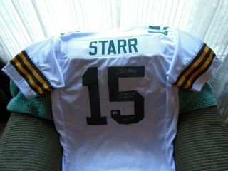 Bart Starr Green Bay Packers Autographed White Jersey