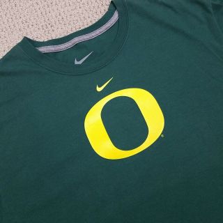NIKE Oregon Ducks T Shirt Adult XL Extra Large Green Yellow O Mens Football 3