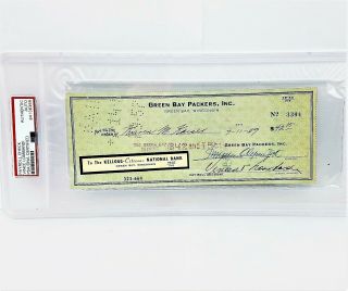 Vince Lombardi Autographed 1959 Signed Check Green Bay Packers Signed 1st Yr Gm
