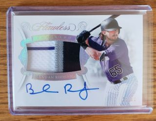 Brendan Rodgers 2018 Flawless Auto Autograph Patch Rookie Rc /25 Sp Rockies