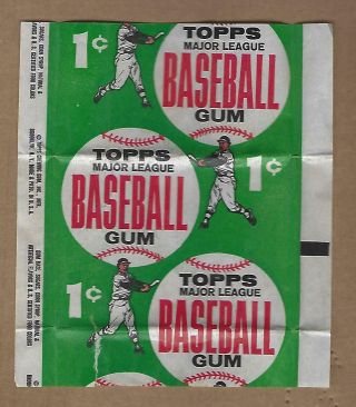 1962 Topps Baseball 1 Cent Wax Wrapper Very