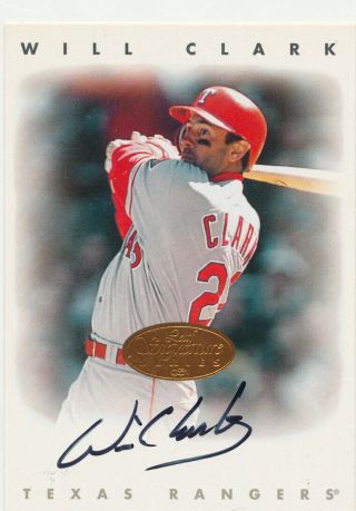 Will Clark 1996 Leaf Signature Bronze Autograph - Texas Rangers