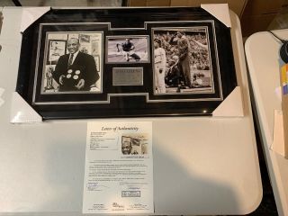 Jesse Owens Autograph Signed Olympics 8x10 Photo Framed Collage Jsa Full Letter