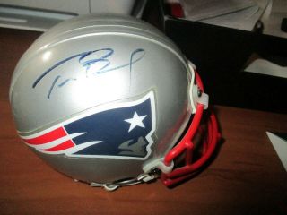 Tom Brady Signed Patriots Mini Helmet Upper Deck Sho 02010