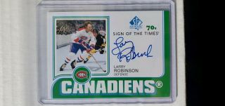 Larry Robinson 2018 - 19 Sp Authentic Sign Of The Times 70 
