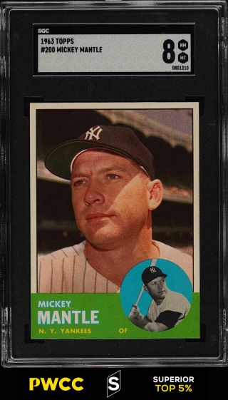 1963 Topps Mickey Mantle 200 Sgc 8 Nm - Mt (pwcc - S)