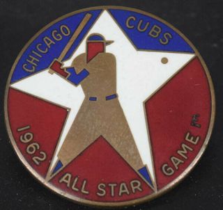 Rare 1962 Baseball All Star Game Chicago Cubs Wrigley Field Press Pin Button