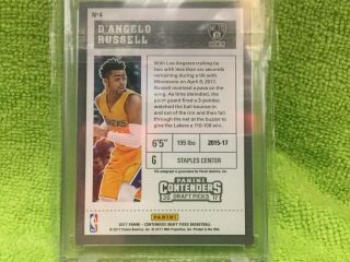 2017 - 18 Contenders Draft D’ANGELO RUSSELL Season Ticket Cracked Ice Auto d 3/23 2