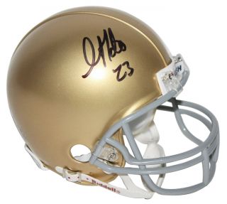 Notre Dame Golden Tate Authentic Signed Gold Riddell Mini Helmet Bas Witnessed