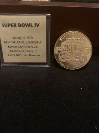 Bowl Iv Solid Bronze Flip Coin Danbury Kc Chiefs And Minn Vikings