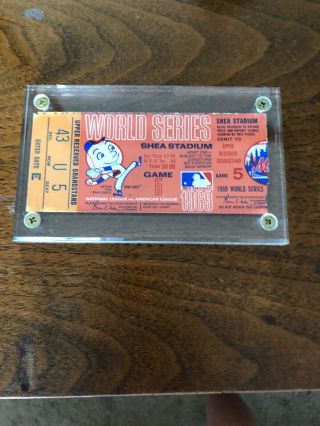 Game 5 CLINCHER World Series Ticket Stub MIRACLE Mets 1969 - Shea Stadium 3