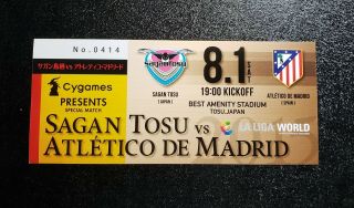 2015 Pre Season Tour Atletico Madrid vs Sagan Tosu Commemorative Ticket 7