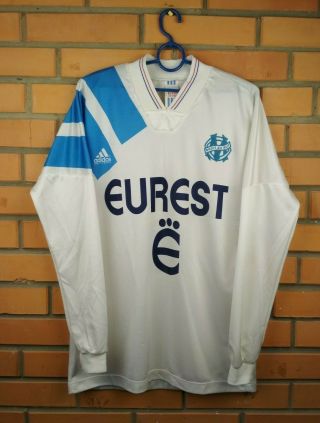 Olympique Marseille Jersey Small 1993 1994 Long Sleeve Shirt Soccer Adidas