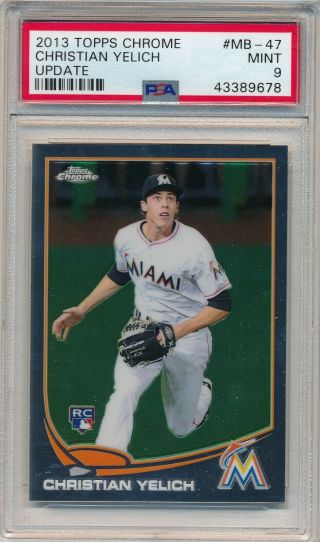 2013 Topps Chrome Update Christian Yelich Mb - 48 Rc Psa 9 Rookie