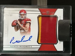 2017 National Treasures Patrick Mahomes Ii Rookie Patch Autographs 89/99