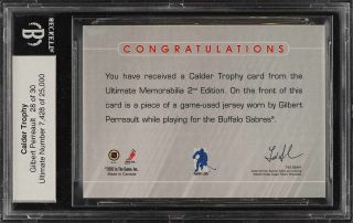 2001 Be A Player 2nd Edition Calder Trophy Gilbert Perreault PATCH BGS 9 (PWCC) 2