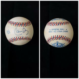 Carlos Baerga / Indians Signed 1995 All Star Game Baseball,  Inscribed With 3/3