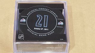 Peter Forsberg Official Retirement Game Puck Colorado Avalanche