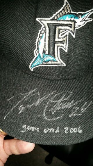 2006 Miguel Cabrera game Auto Signed Hat Florida Marlins Detroit Tigers 2