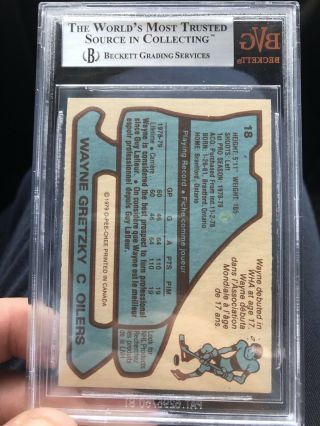 Gorgeous Centred 1979 O - PEE - CHEE Wayne Gretzky 18 Hockey Card BVG 8.  5 2