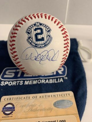 Derek Jeter Signed Retirement Logo Rawlings Baseball MLB And Steiner @@@@@ 12