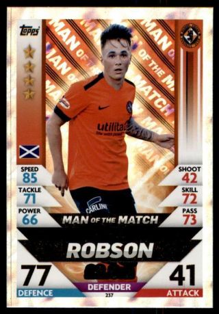 Match Attax Spfl 2018/19 Jamie Robson Dundee United Man Of The Match No.  237