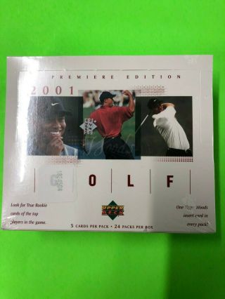2001 Upper Deck Golf Factory 24 Pack Box Tiger Woods Rookie Cards