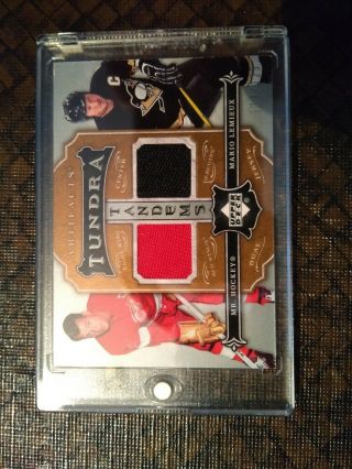 2007 - 08 Ud Artifacts Tundra Tandems Mario Lemieux Gordie Howe Dual Jersey Tt - Hl