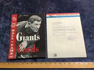 1962 Jim Thorpe Cover - Inaugural Hall Fame Program - Ny Giants - St Louis Cards