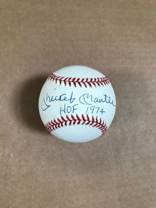 Mickey Mantle Signed Baseball HOF 1974 Inscription JSA Authentication 10