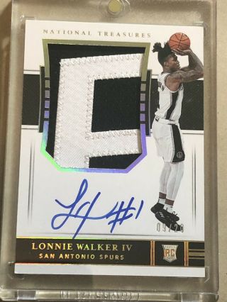 Lonnie Walker Iv 2018 - 19 National Treasures Rc Auto Patch Rpa 9/20 
