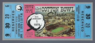 1979 Ncaa Cotton Bowl Full Ticket - Notre Dame Vs Houston - Montana Chicken Soup
