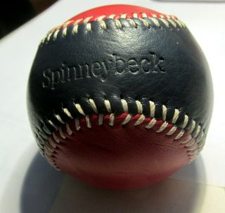 Spinneybeck Leather Baseball Red And Blue Leather With White Stitching