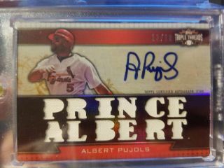 2011 Topps Triple Threads Albert Pujols Game Used/autograph 13/18.  Hof Bound