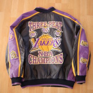 Los Angeles La Lakers Nba Championship 3 - Peat G - Iii Leather Jacket 2xl
