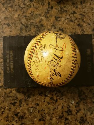 1923 World Series Game - Ball Signed by Ruth,  Huggins,  McGraw.  PSA Certified 5
