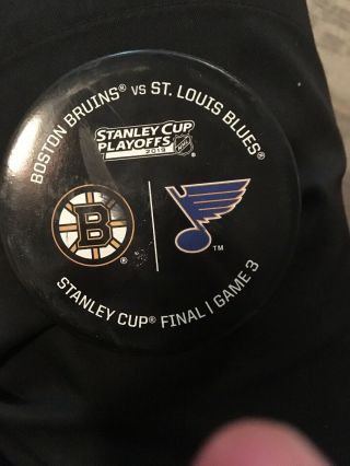 St Louis Blues Vs Boston Bruins Stanley Cup Game 3 Game Warm Up Puck