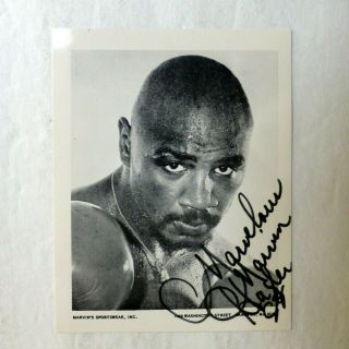 Marvelous Marvin Hagler Autographed 5x4 " Card Pro Boxing Pc2219
