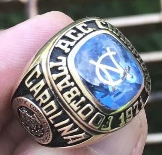 1971 North Carolina Tar Heels Gator Bowl Champions Championship 10k Ring