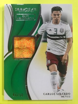Carlos Salcedo 2018 - 19 Immaculate Soccer Boot Memorabilia Patch Sp 45/50 Mexico