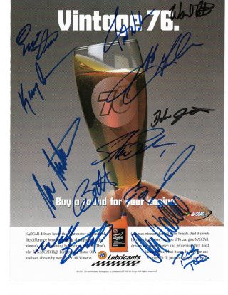 Nascar Unocal Hand Signed Autographed Advert