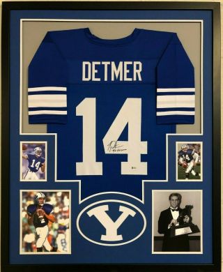 Framed Brigham Young Byu Ty Detmer Autographed Signed Jersey Bas