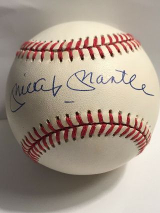 Mickey Mantle,  Ny Yankees,  Signed Baseball,  Upper Deck Authenticated.