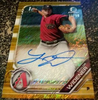 2019 Bowman Chrome Taylor Widener 1st Rookie Gold Shimmer Refractor Auto/50