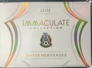 2018 - 19 Javier Hernandez ' Chicharito ' Booklet Auto Panini Soccer Immaculate /73 5