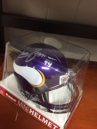 Chuck Foreman Signed Autographed Minnesota Vikings Mini Helmet