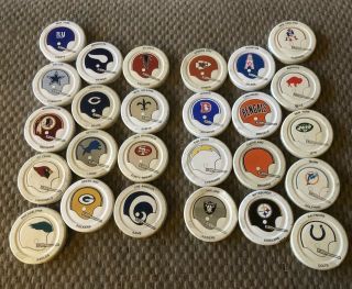 1972 - 74 Complete Set Of 26 Gatorade Nfl Helmet Caps / Lids,  Really Good Cond