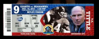 Football Ticket York Giants 2013 Seattle Seahawks 12/15