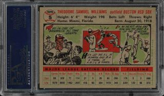 1956 Topps Ted Williams GRAY BACK 5 PSA 9 (PWCC) 2