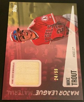 2019 Topps Series 2 Major League Material Mike Trout Bat Relic 2/50 Angels Mlmmt